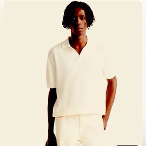 Zara knit waffle weave top polo Men’s size Medium, could be unisex for Women